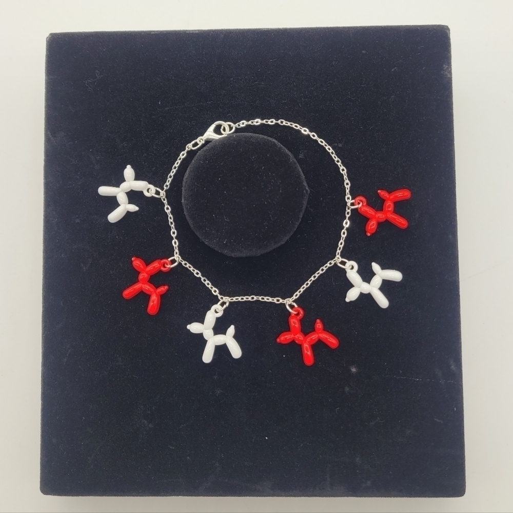 Enamel Cartoon Balloon Dog Charm Bracelet​​​